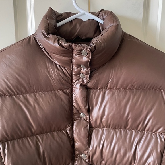 Land's End Brown Puffer Down Winter Jacket Coat Size Medium - Picture 2 of 13